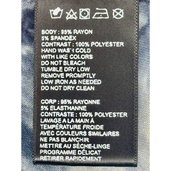 Staring At Stars Sleeveless Blue Tie-Dye Sheer Panel Button Top S - Picture 6 of 7